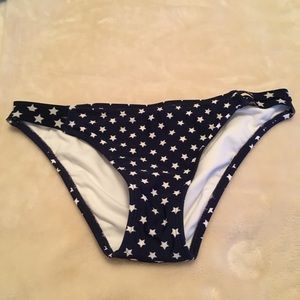Navy Blue Bikini Bottom Star Pattern Size M